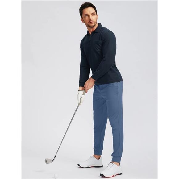 Men's Golf Joggers Pants with 5 Pockets Slim Fit Stretch Sweatpants - Picture 5 of 6
